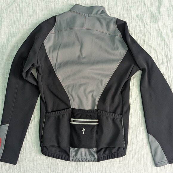Specialized full-zip cycling Men's M jacket, gray and black with thumb holes - Picture 2 of 2